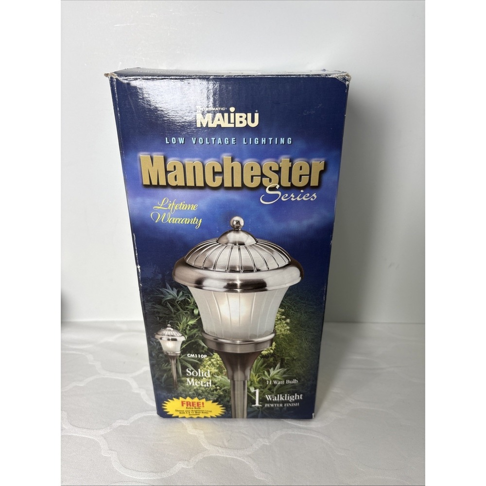 New Malibu Manchester Series Pewter Walklight Metal Low Voltage CM110P NOB